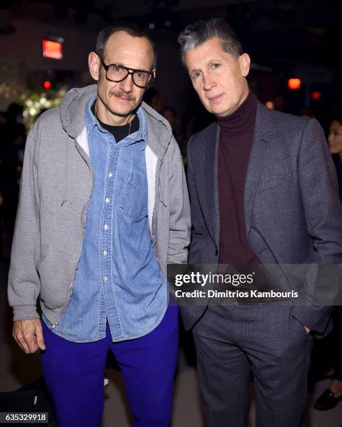 Terry Richardson and Stefano Tonchi attend the Brandon Maxwell collection during, New York Fashion Week: The Shows on February 14, 2017 in New York...