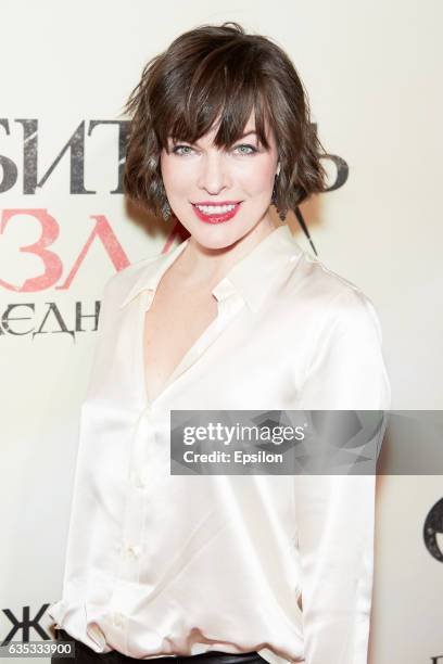 American actress Milla Jovovich attends at a special screening of the Resident Evil: The Final Chapter film, direted by her husband, English film...