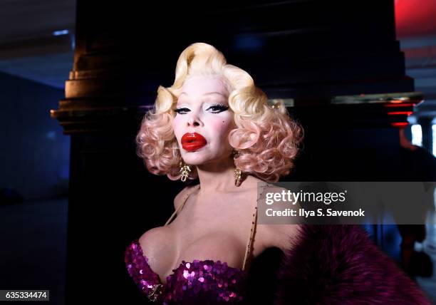 Amanda Lepore attends the Adrienne Landau presentation during New York Fashion Week on February 14, 2017 in New York City.