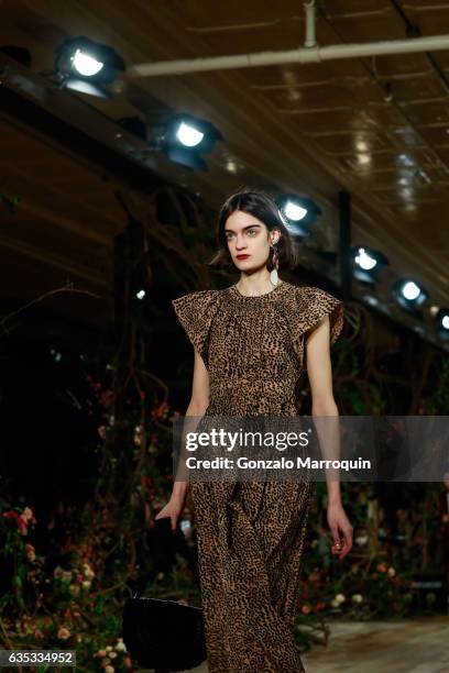 Model walks the runway at the Ulla Johnson show during New York Fashion Week at 477 Broadway on February 9, 2017 in New York City.