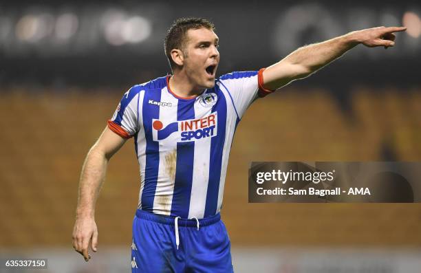Jake Buxton of Wigan Athletic during the Sky Bet Championship match between Wolverhampton Wanderers and Wigan Athletic at Molineux on February 14,...