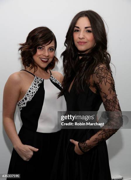 Krysta Rodriguez and Ana Villafane attend Carmen Marc Valvo during New York Fashion Week on February 14, 2017 in New York City.