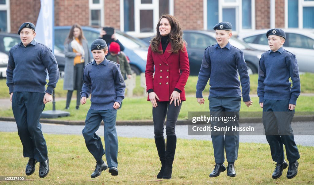 The Duchess Of Cambridge Visits The RAF Air Cadets At RAF Wittering