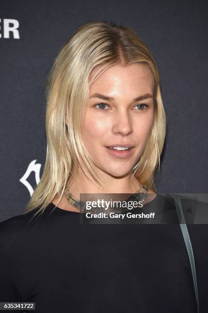 Model Britt Maren attends the Moncler Grenoble fashion show during 2017 New York Fashion Week at The Hammerstein Ballroom on February 14, 2017 in New...