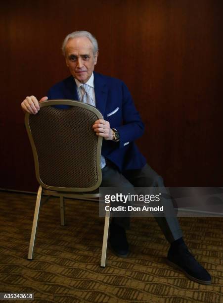 Jose Carreras poses just after a press conference at Shangri-La Hotel on February 15, 2017 in Sydney, Australia.