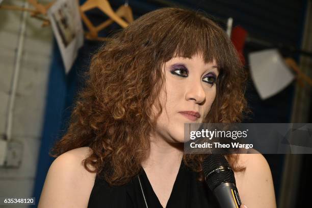 Fashion designer Mimi Prober attends the Mimi Prober collection during, New York Fashion Week: The Shows at Gallery 2, Skylight Clarkson Sq on...