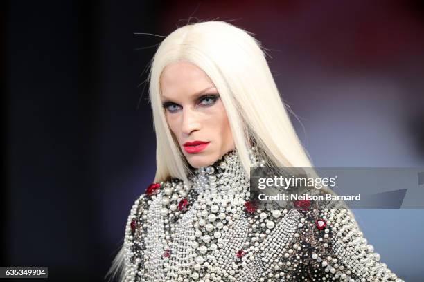 Designer Phillipe Blond walks the runway for the The Blonds collection during, New York Fashion Week: The Shows at Gallery 1, Skylight Clarkson Sq on...