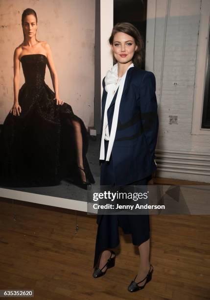 Lindsey Wixson attends Zac Posen Exhibition during New York Fashion Week on February 14, 2017 in New York City.