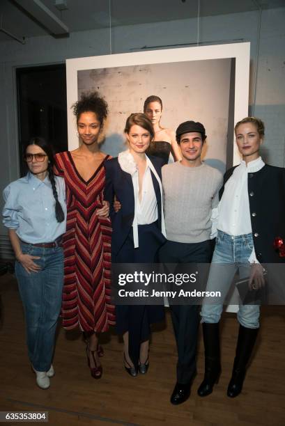 Vanina Sorrenti, Aiden Curtis, Lindsey Wixson, Zac Posen and Carolyn Murphy attend Zac Posen Exhibition during New York Fashion Week on February 14,...