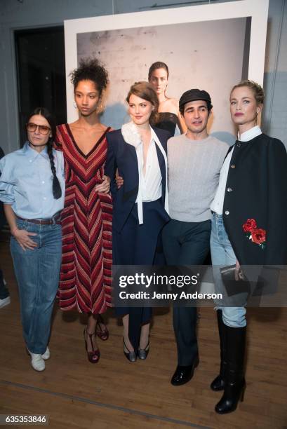 Vanina Sorrenti, Aiden Curtis, Lindsey Wixson, Zac Posen and Carolyn Murphy attend Zac Posen Exhibition during New York Fashion Week on February 14,...