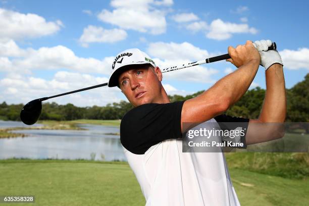 Alex Noren of Sweden poses during previews ahead of the ISPS HANDA World Super 6 Perth at Lake Karrinyup Country Club on February 15, 2017 in Perth,...