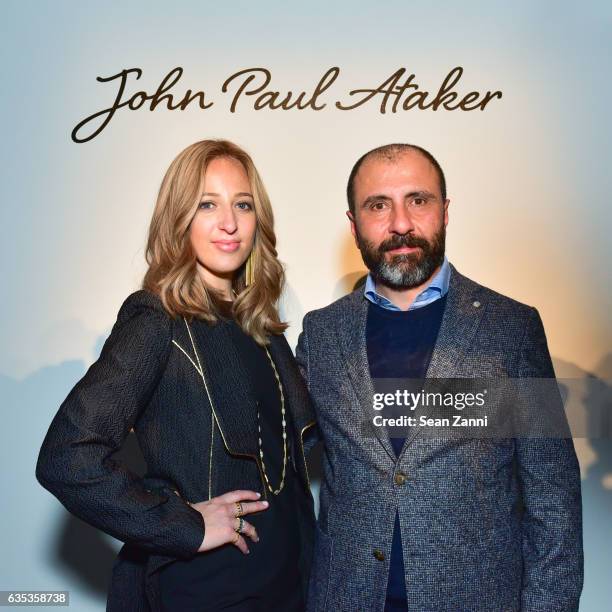 Freida Rothman and Numan Ataker at the John Paul Ataker Show featuring Freida Rothman Jewelry during New York Fashion Week at Pier 59 Studios on...