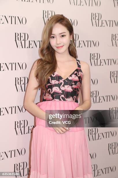 Korean-American singer and actress Jessica Jung attends the opening ceremony of a RED Valentino store on February 14, 2017 in Shanghai, China.