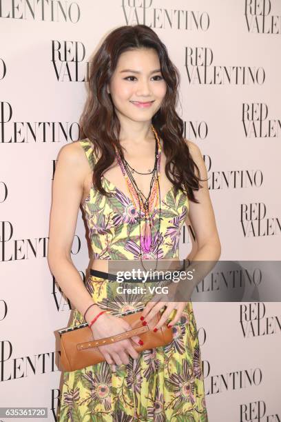 Model and actress Chrissie Chau attends the opening ceremony of a RED Valentino store on February 14, 2017 in Shanghai, China.