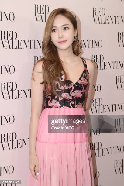 Korean-American singer and actress Jessica Jung attends the opening ceremony of a RED Valentino store on February 14, 2017 in Shanghai, China.