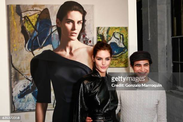 Hilary Rhoda and Zac Posen during the designers Presentation for New York Fashion Week: at 13-17 Laight Street on February 14, 2017 in New York City.