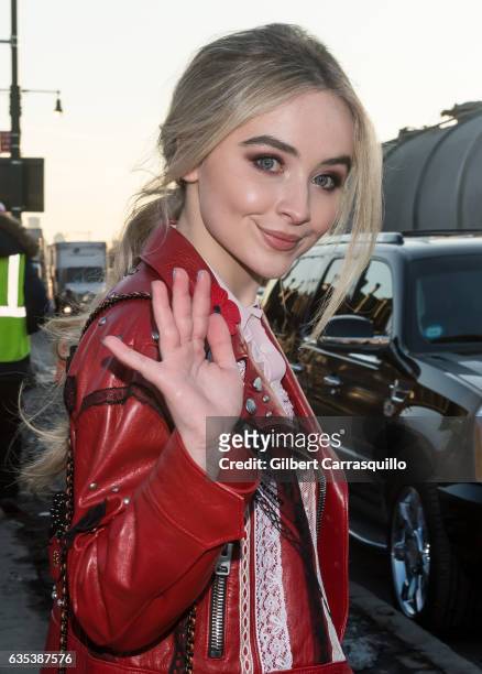 Singer, songwriter Sabrina Carpenter is seen arriving to the Coach FW17 Show during Fashion Week at Pier 76 on February 14, 2017 in New York City.