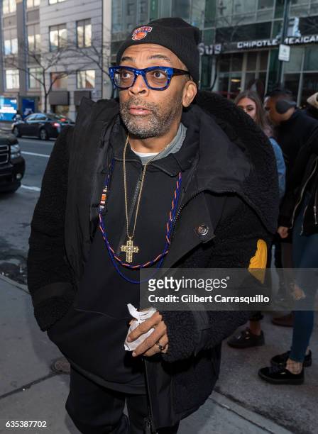 Film director Spike Lee is seen arriving to the Moncler Grenoble collection during, New York Fashion Week: The Shows on February 14, 2017 in New York...