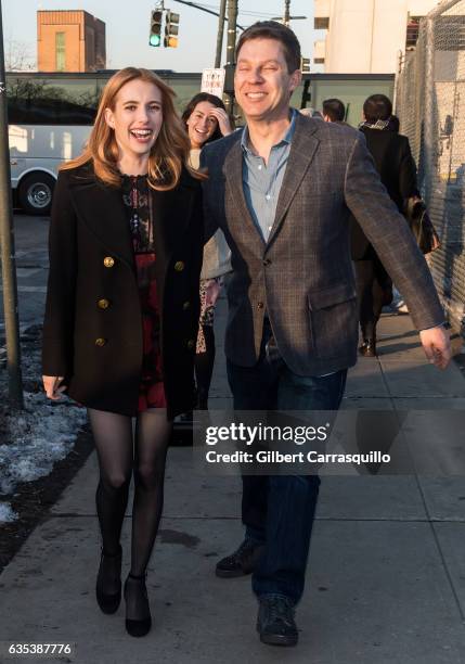 Actress Emma Roberts is seen arriving to the Coach FW17 Show during Fashion Week at Pier 76 on February 14, 2017 in New York City.