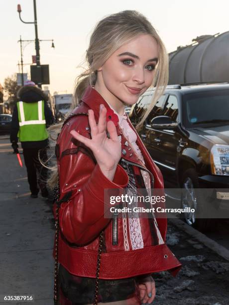 Singer, songwriter Sabrina Carpenter is seen arriving to the Coach FW17 Show during Fashion Week at Pier 76 on February 14, 2017 in New York City.