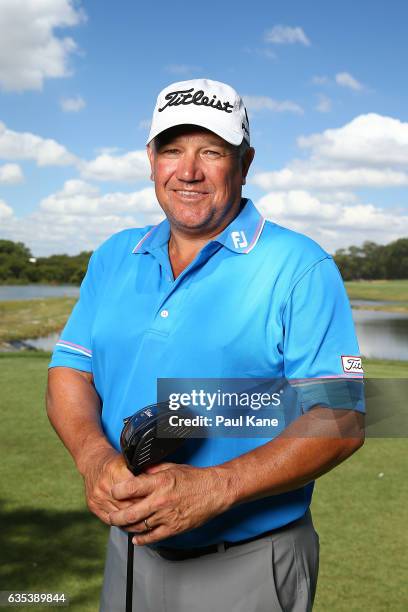 Peter O'Malley of Australia during previews ahead of the ISPS HANDA World Super 6 Perth at Lake Karrinyup Country Club on February 15, 2017 in Perth,...