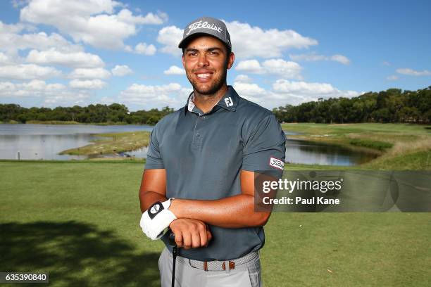 Dimitrios Papadatos of Australia poses during previews ahead of the ISPS HANDA World Super 6 Perth at Lake Karrinyup Country Club on February 15,...