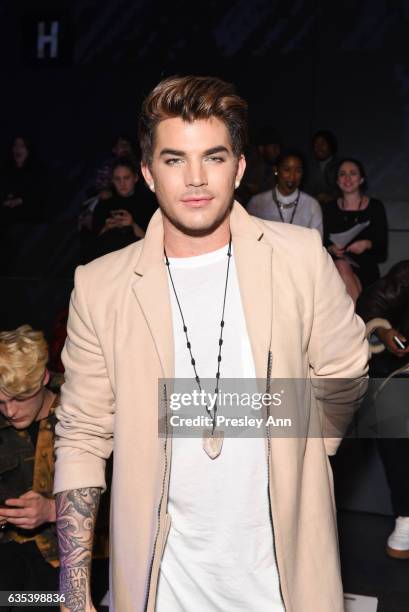 Adam Lambert attends the The Blonds show during New York Fashion Week: Presented By MADE at Skylight Clarkson Sq on February 14, 2017 in New York...