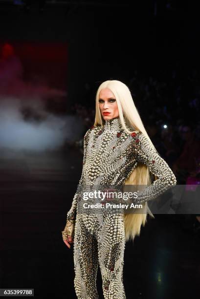 Phillipe Blond walks the runway at the The Blonds show during New York Fashion Week: Presented By MADE at Skylight Clarkson Sq on February 14, 2017...