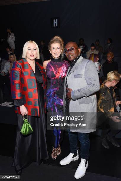 Pebbles and Randy Jackson attend the The Blonds show during New York Fashion Week: Presented By MADE at Skylight Clarkson Sq on February 14, 2017 in...
