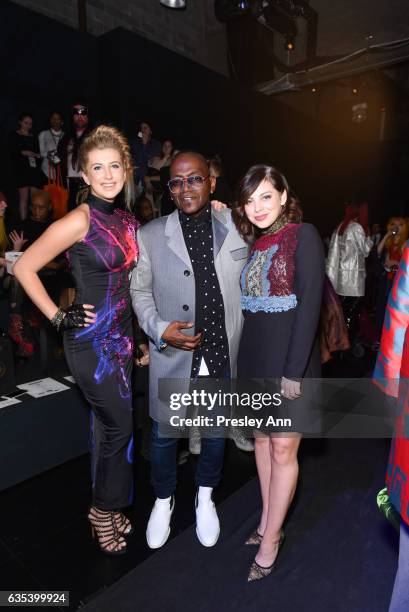 Pebbles, Randy Jackson and Krista Rodriguez attend the The Blonds show during New York Fashion Week: Presented By MADE at Skylight Clarkson Sq on...