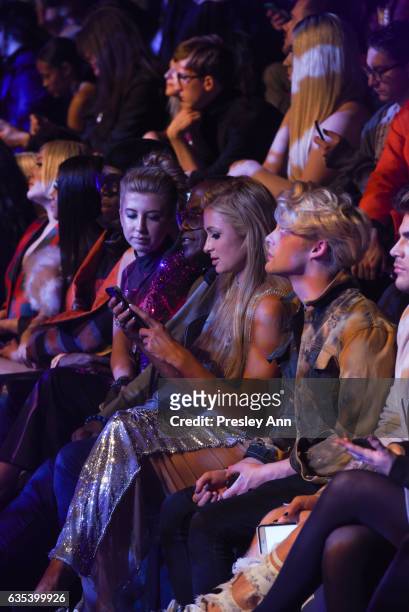 Paris Hilton attends the The Blonds show during New York Fashion Week: Presented By MADE at Skylight Clarkson Sq on February 14, 2017 in New York...