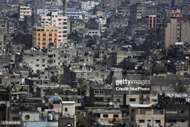 Picture shows a general view of Gaza City on February 15, 2017