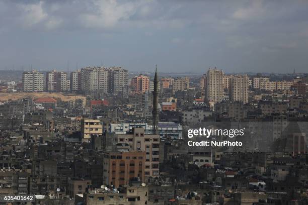 Picture shows a general view of Gaza City on February 15, 2017