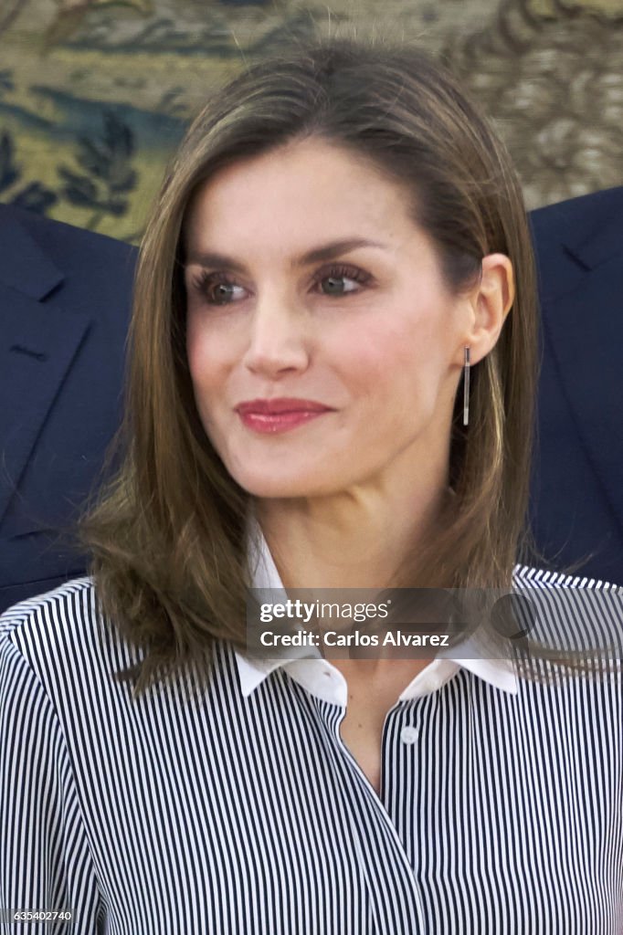 Queen Letizia Attends Audiences at Zarzuela Palace