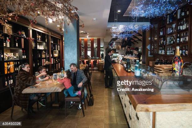 View of the Antonio Ferrari restaurant on February 15, 2017 in Padova, Italy. The restaurant offers a 5% discount off the total food bill if children...