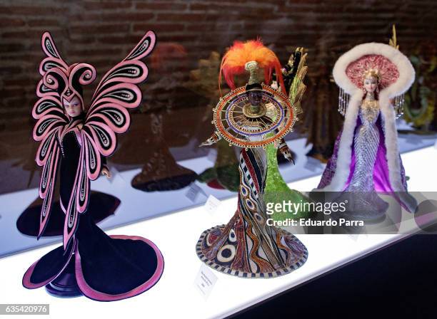 Carnival barbie doll is seen on display at the exhibition 'Barbie, mas alla de la muñeca' at Fundacion Canal on February 15, 2017 in Madrid, Spain.