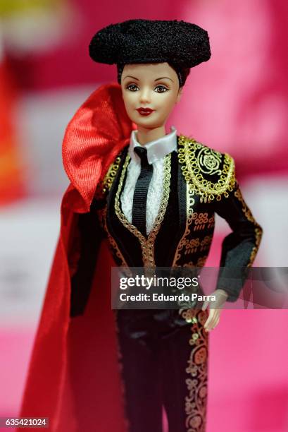 Bullfighter barbie doll is seen on display at the exhibition 'Barbie, mas alla de la muñeca' at Fundacion Canal on February 15, 2017 in Madrid, Spain.