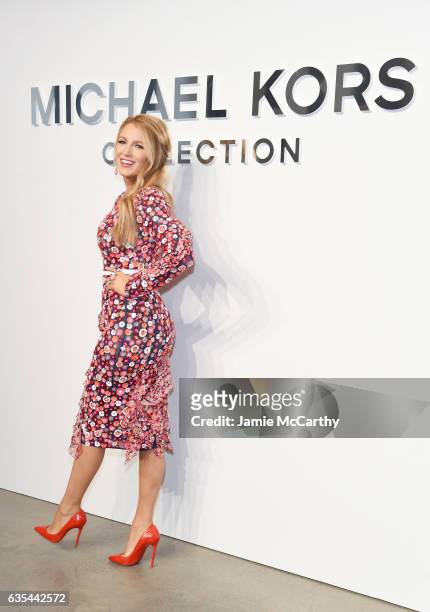 Actress Blake Lively attends the Michael Kors Collection Fall 2017 runway show at Spring Studios on February 15, 2017 in New York City.