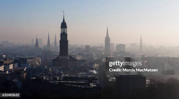 Overview of the city of Hamburg on February 15, 2017 in Hamburg, Germany. According to recent statistics German exports climbed by 1.2 percent in...