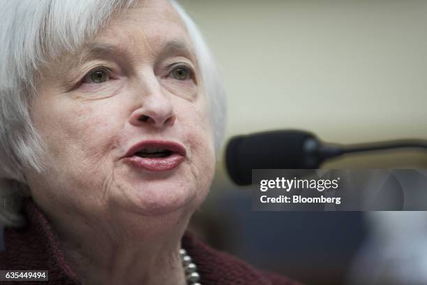 Janet Yellen, chair of the U.S. Federal Reserve, speaks during a House Financial Services Committee hearing in Washington, D.C., U.S., on Wednesday,...