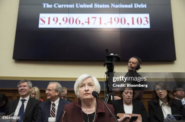 Janet Yellen, chair of the U.S. Federal Reserve, listens during a House Financial Services Committee hearing in Washington, D.C., U.S., on Wednesday,...