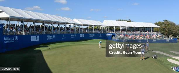 General view of the 18th hole during the second round of the PGA TOUR Champions Allianz Championship at The Old Course at Broken Sound on February...