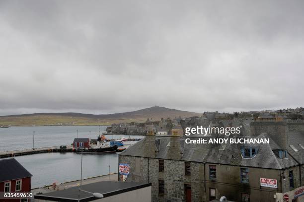 Fishing boat sits moored in the harbour in Lerwick, Shetland Islands, on February 4, 2017. Of all the ramifications of the Brexit vote, the fate of...