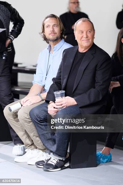 Designer Michael Kors watches the runway rehearsal before the Michael Kors Collection Fall 2017 runway show at Spring Studios on February 15, 2017 in...