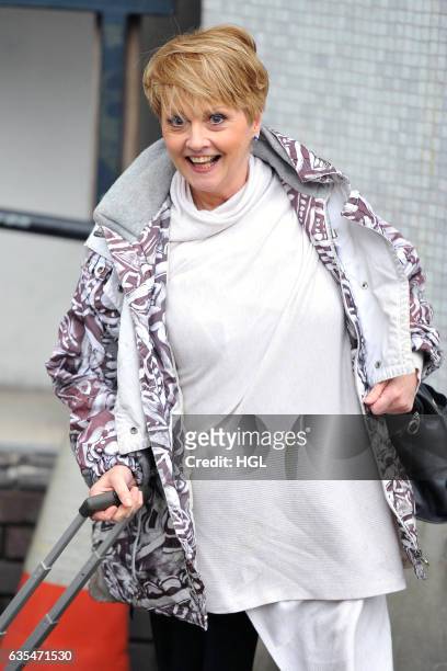 Presenter Anne Diamond seen at the ITV Studios on February 15, 2017 in London, England.