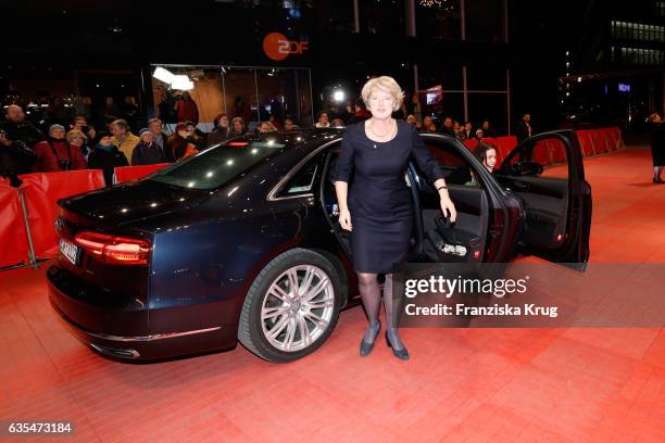 German Minister of Culture and media Monika Gruetters arrives at the 'Return to Montauk' premiere during the 67th Berlinale International Film...