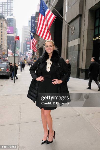 Kate Upton visits "Extra" in Times Square on February 15, 2017 in New York City.