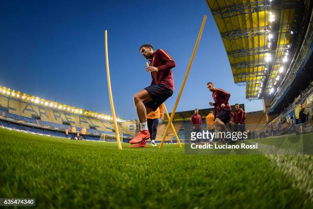 Kevin Strootman during an AS Roma training session at Estadio de la Ceramica on February 15, 2017 in Villarreal, Spain.