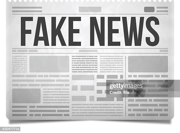 stockillustraties, clipart, cartoons en iconen met fake news newspaper - newspaper