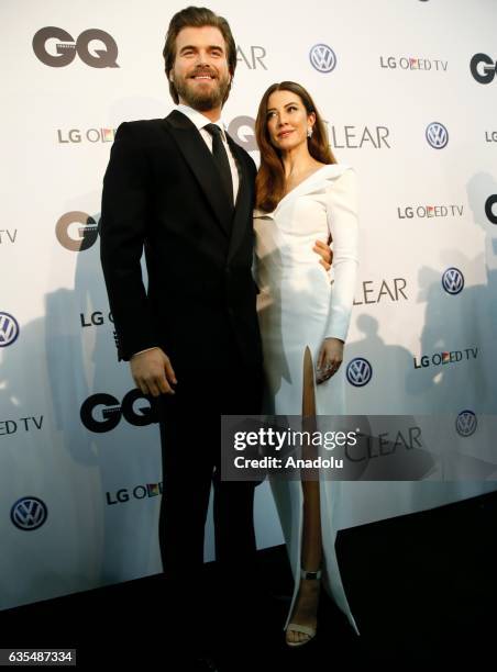 Actor Kivanc Tatlitug and his wife Basak Dizer attend GQ Men Of The Year Award Ceremony at Volkswagen Arena in Istanbul, Turkey on February 15, 2017.